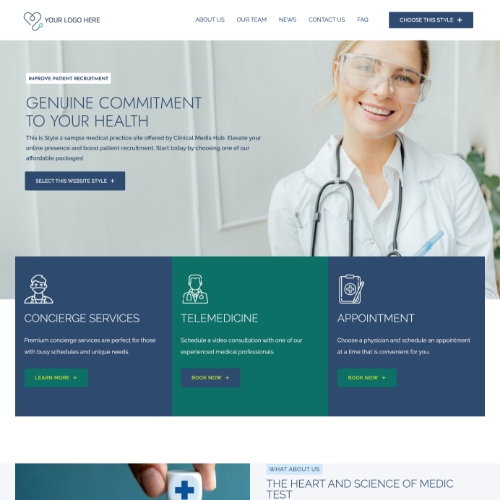 Professional medical website template