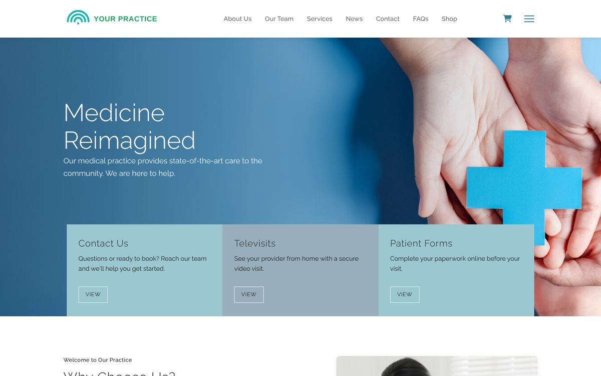 Warm & Welcoming design, desktop view